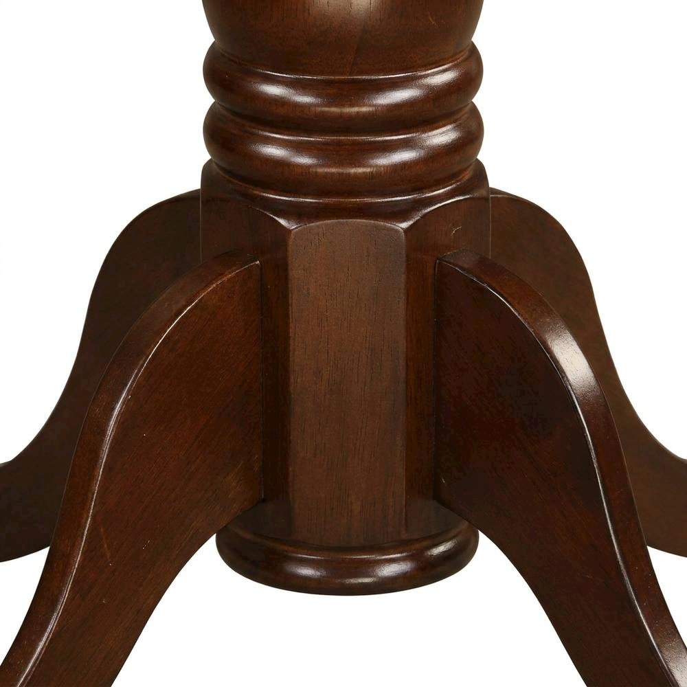 Round Wood Counter Height Pub Table with Pedestal Base, Bar Height, Mahogany