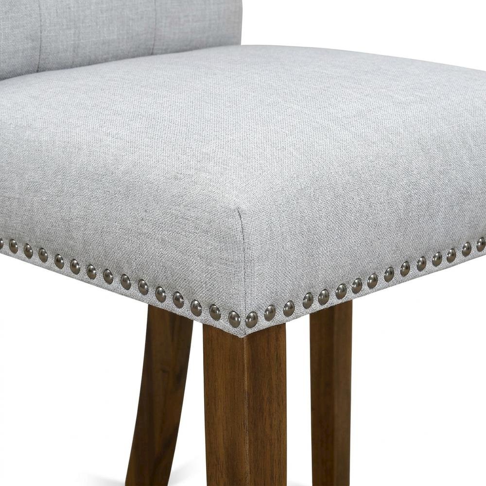 Upholstered Parsons Dining Chair with Walnut Legs for Kitchen or Dining Room, Set of 2