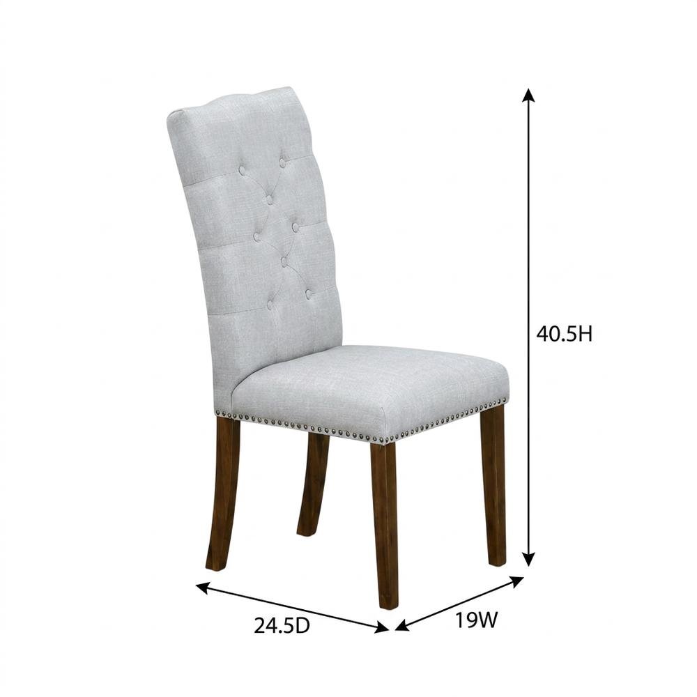 Upholstered Parsons Dining Chair with Walnut Legs for Kitchen or Dining Room, Set of 2