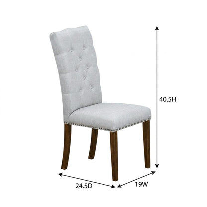 Upholstered Parsons Dining Chair with Walnut Legs for Kitchen or Dining Room, Set of 2