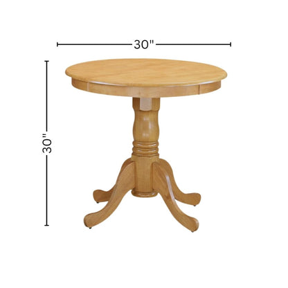 Round Dining Table, Pedestal Base, Oak, Mid-Century, Solid Wood