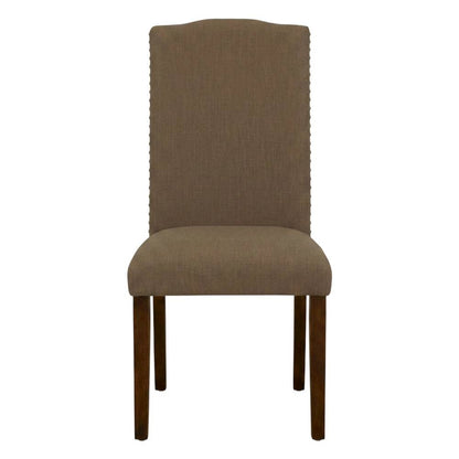 Upholstered Parsons Dining Chair with Wood Frame for Dining Room, Mahogany, Set of 2