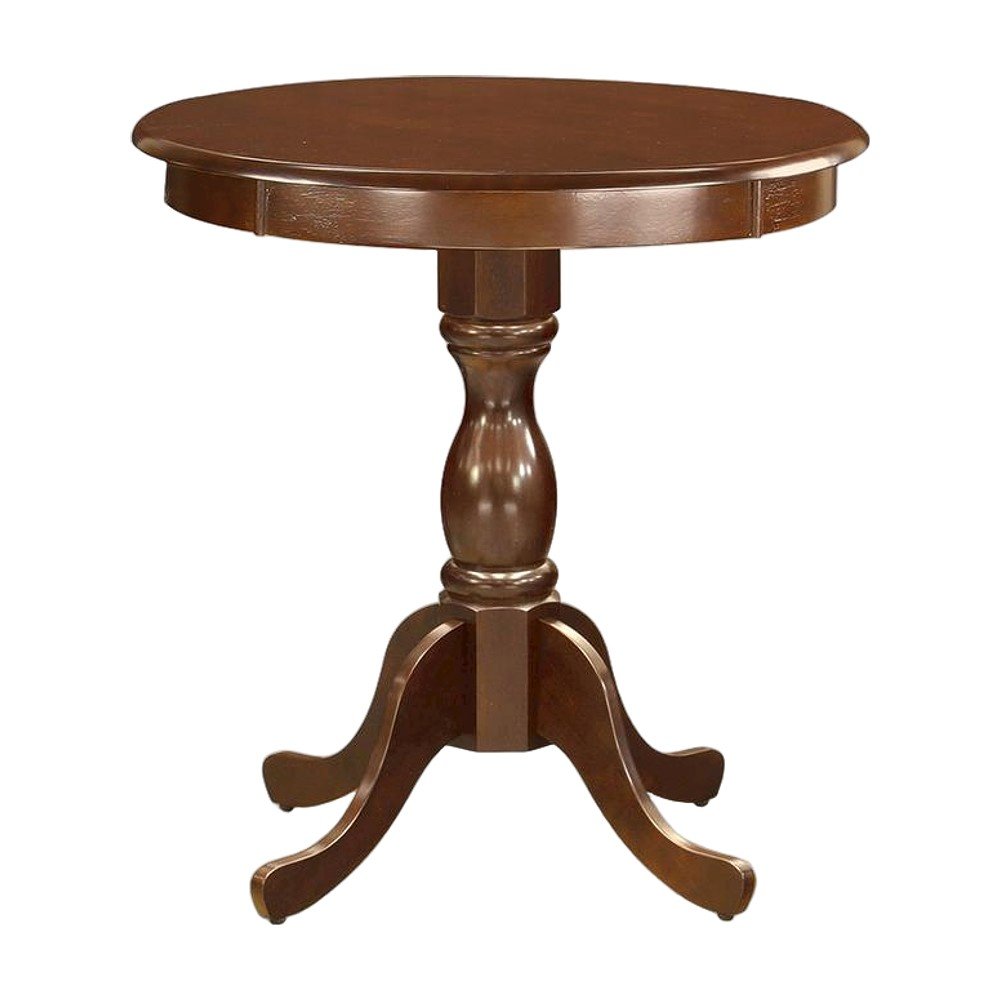 Small Round Wood Dining Table with Pedestal Legs, Kitchen Table