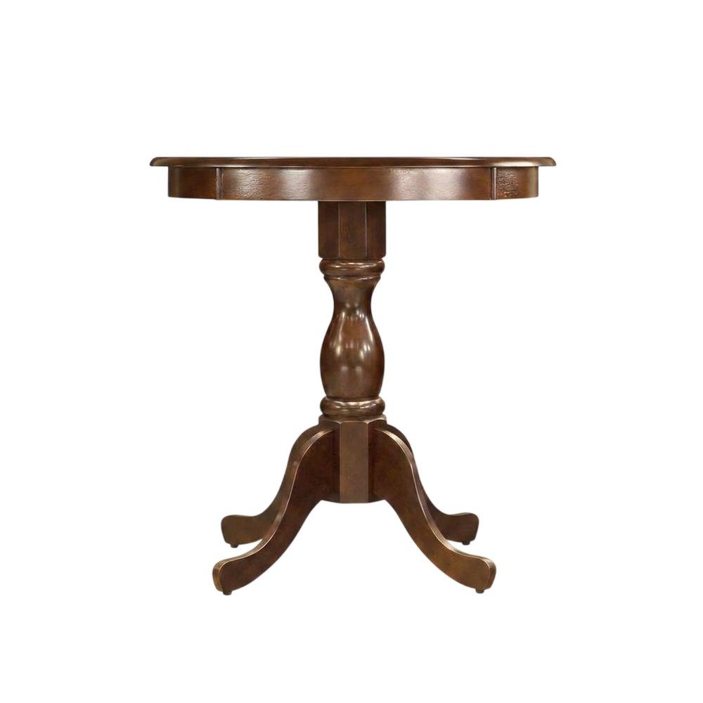 Small Round Wood Dining Table with Pedestal Legs, Kitchen Table