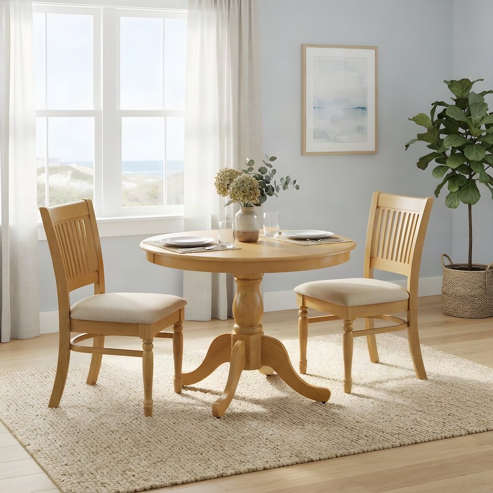 Wood Square Dining Table with Chairs, Small Kitchen Table Set