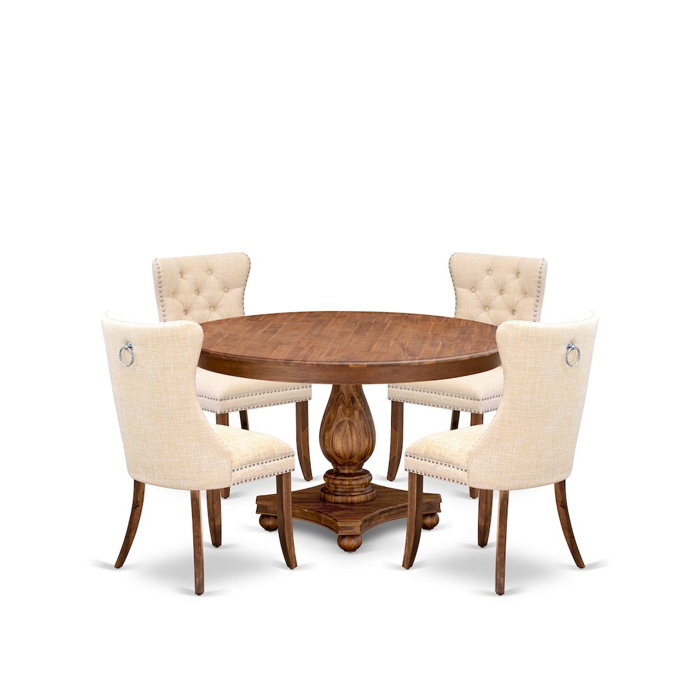 5-Piece Kitchen Table Set In Light Beige Color