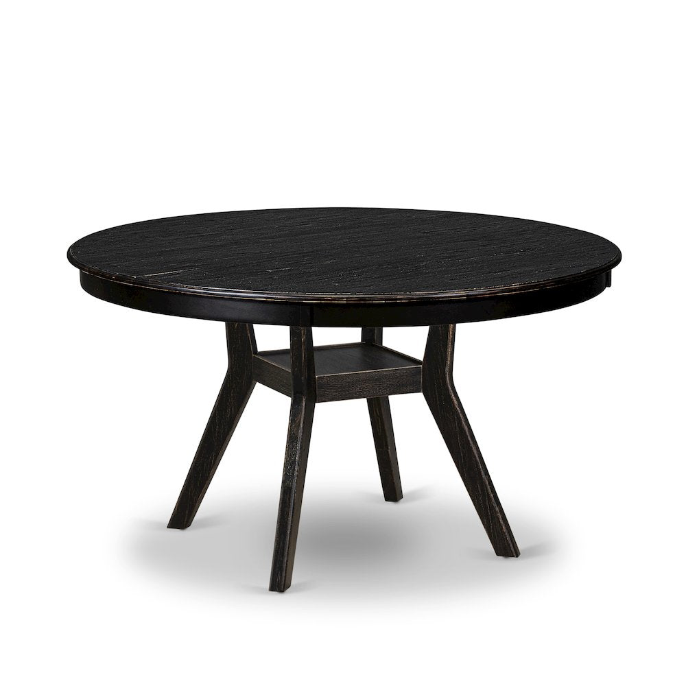 5 Piece Dining Table Set Consists Of 54" Round Table In Navy Blue Color