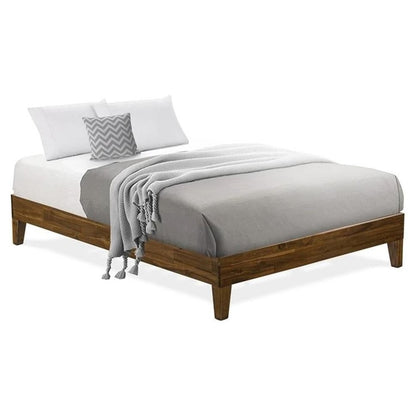 NVP-22-F Full Size Bed Frame with 4 Hardwood Legs and 2 Extra Center Legs - Walnut Finish