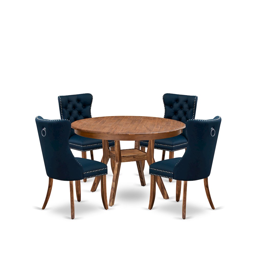 5-Piece Dining Room Set In Navy Blue Color
