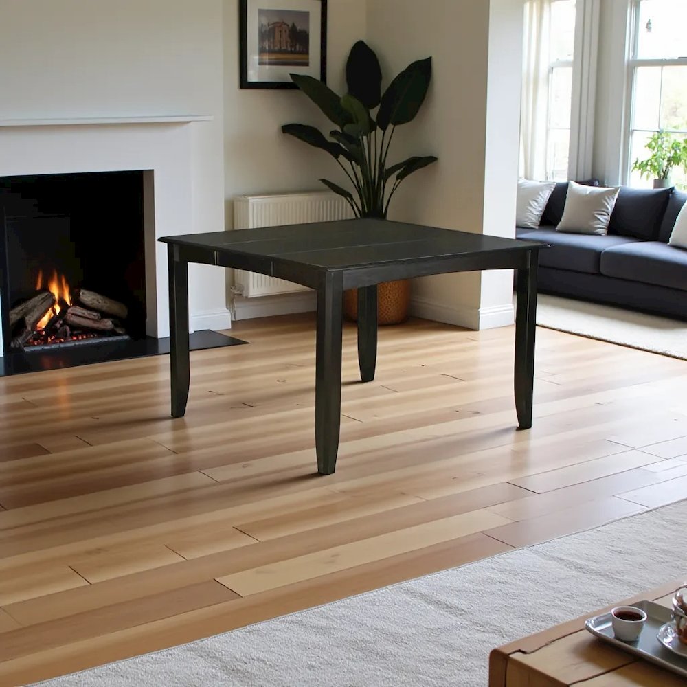 Square Counter Height Dining Table for 8 with Chairs in Brown Wood