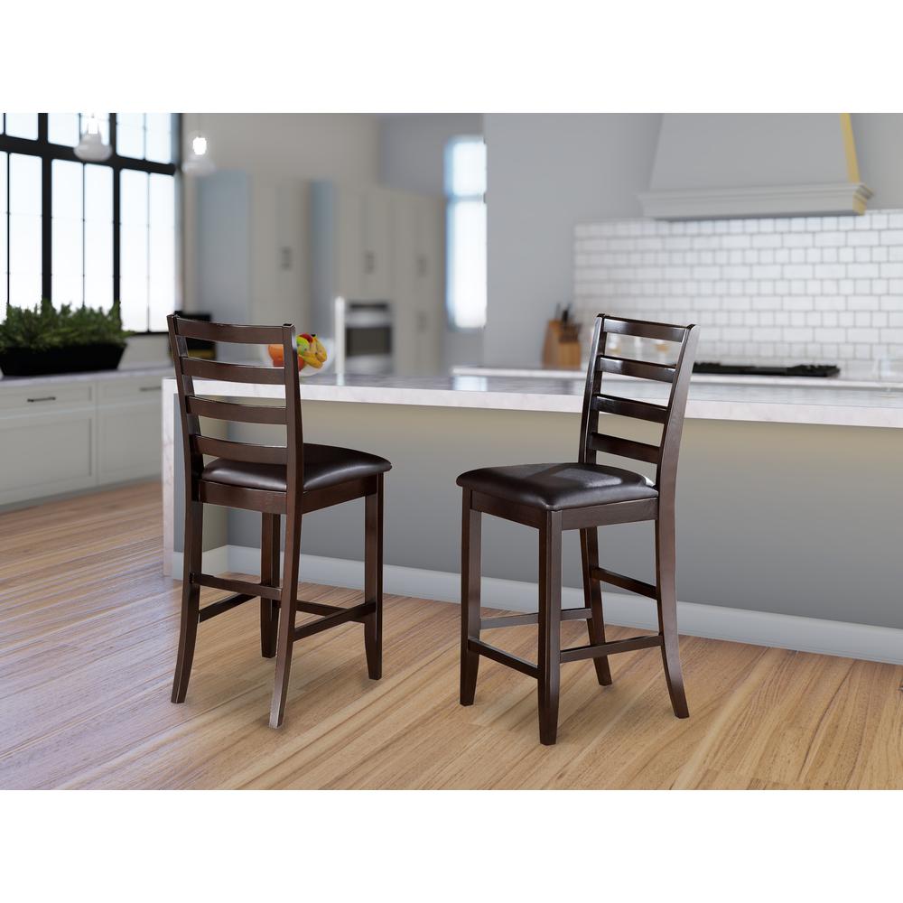 Fairwinds  Faux  Leather  Upholstered  Seat  Stool  with  lader  back,  Set  of  2