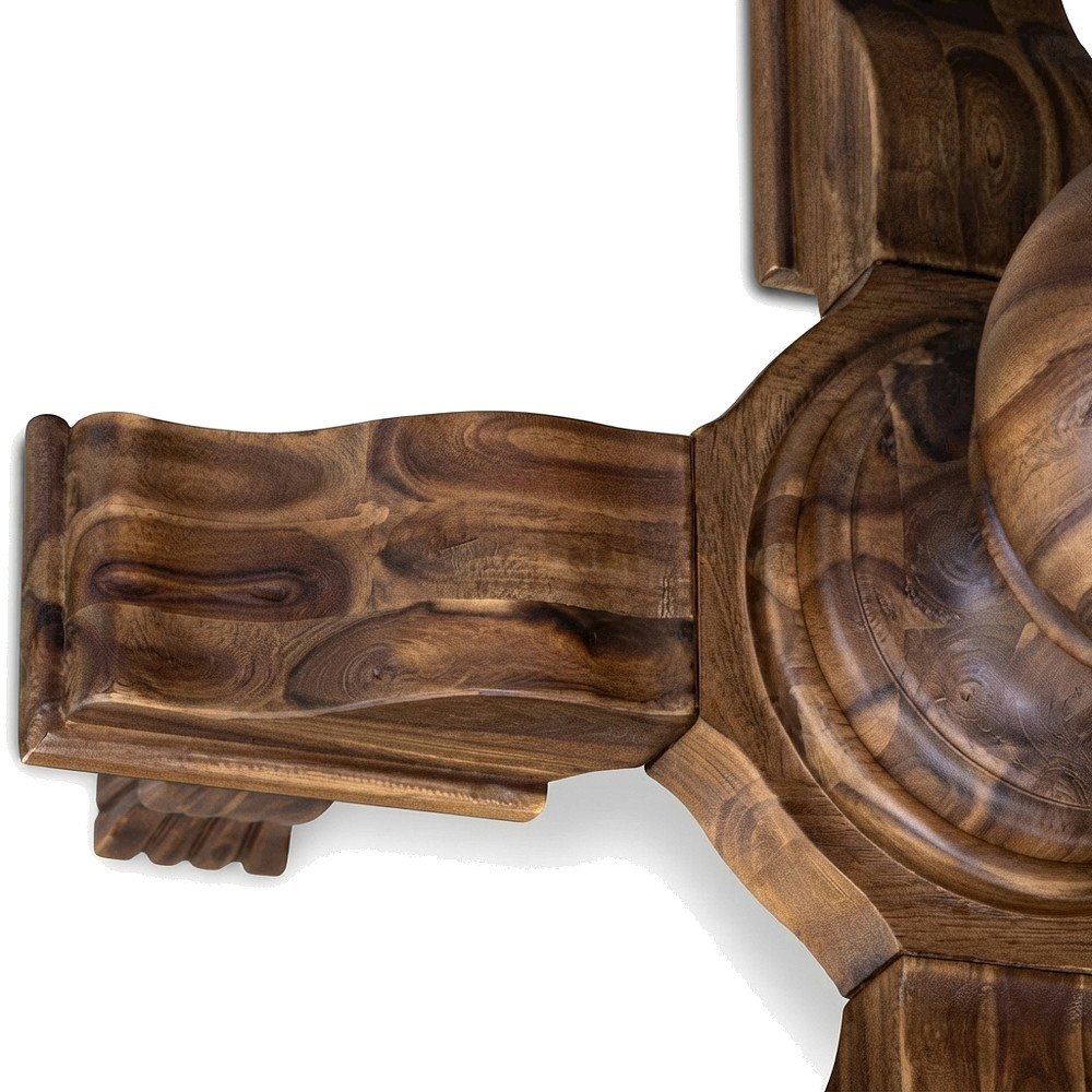 Solid Acacia Wood Round Dining Table, Small Kitchen Dinner Table