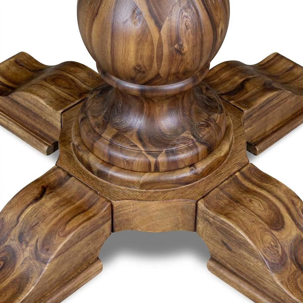 Solid Acacia Wood Round Dining Table, Small Kitchen Dinner Table