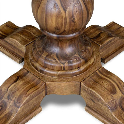 Solid Acacia Wood Round Dining Table, Small Kitchen Dinner Table