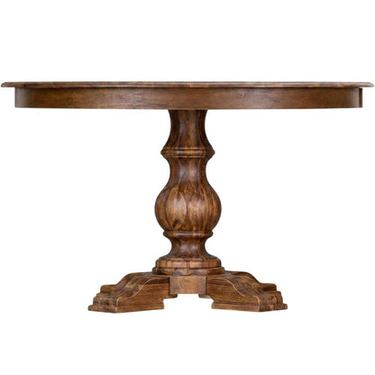 Solid Acacia Wood Round Dining Table, Small Kitchen Dinner Table