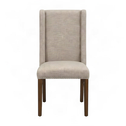 Fabric-Upholstered Parsons Dining Chair with Solid Wood Legs