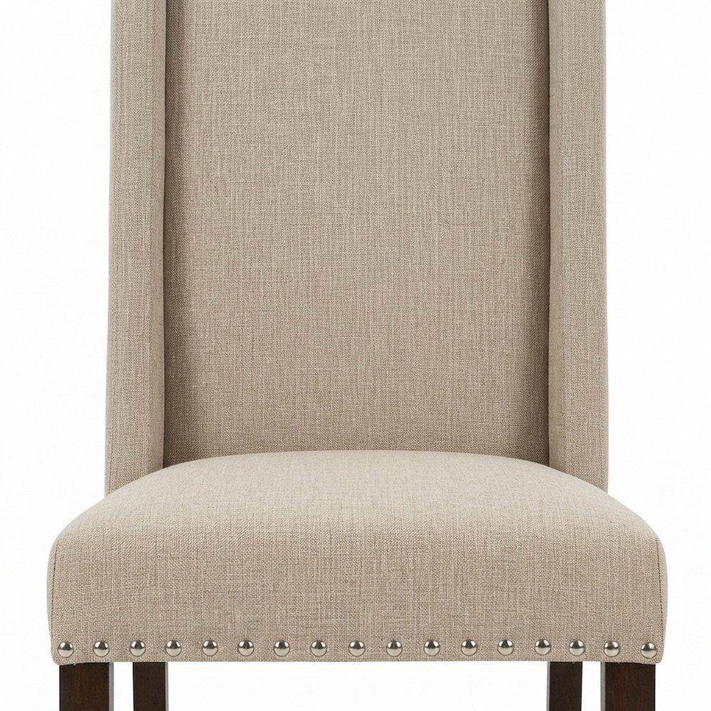 Fabric-Upholstered Parsons Dining Chair with Solid Wood Legs