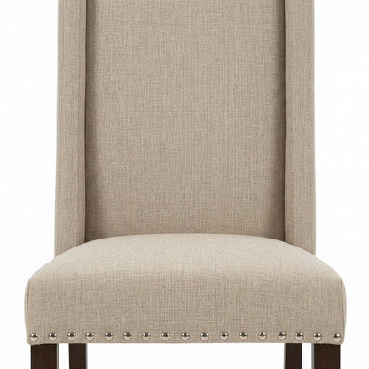 Fabric-Upholstered Parsons Dining Chair with Solid Wood Legs