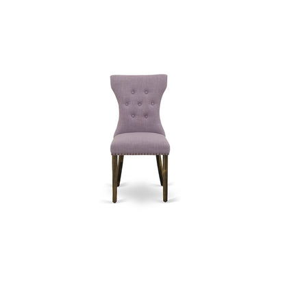 East West Furniture LAGA7-77-40 7 Piece Dining Set Consist of a Rectangle Dining Room Table with Removable Leaf and 6 Dahlia Linen Fabric Upholstered Chairs, 42x92 Inch, Jacobean