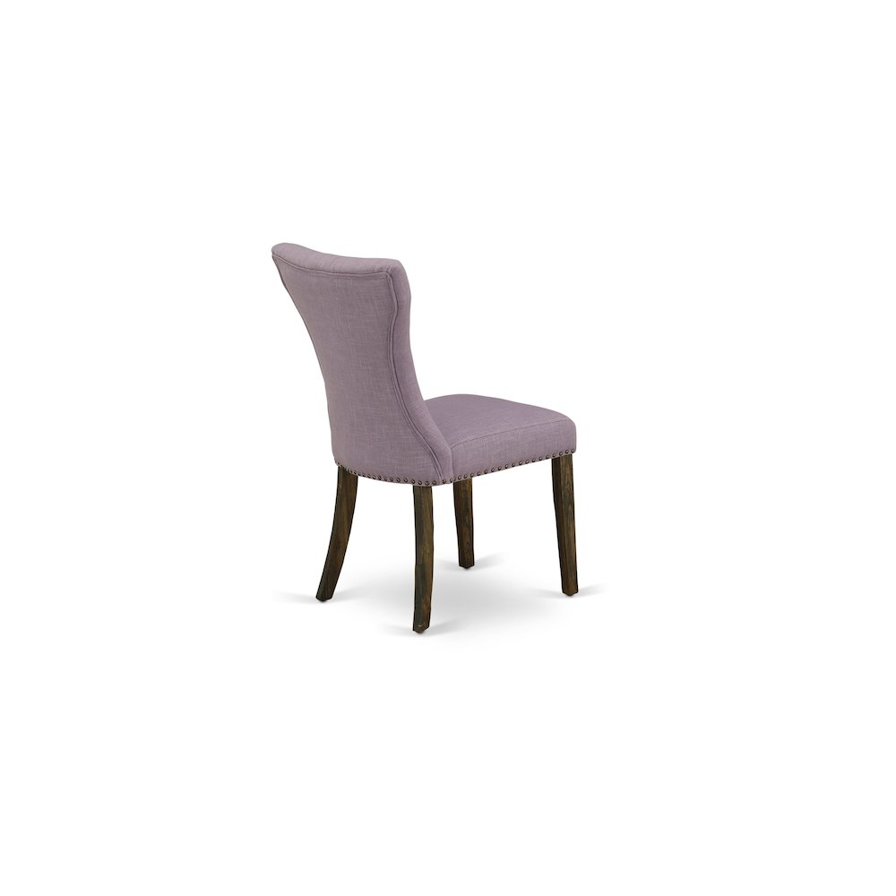 East West Furniture LAGA7-77-40 7 Piece Dining Set Consist of a Rectangle Dining Room Table with Removable Leaf and 6 Dahlia Linen Fabric Upholstered Chairs, 42x92 Inch, Jacobean