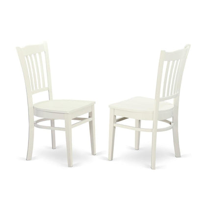 Set of 2 White Wooden Dining Chairs for Kitchen and Dining Room