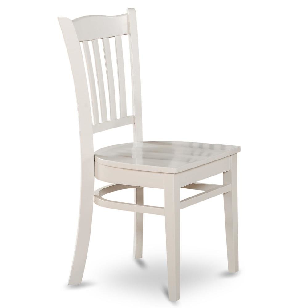 Set of 2 White Wooden Dining Chairs for Kitchen and Dining Room