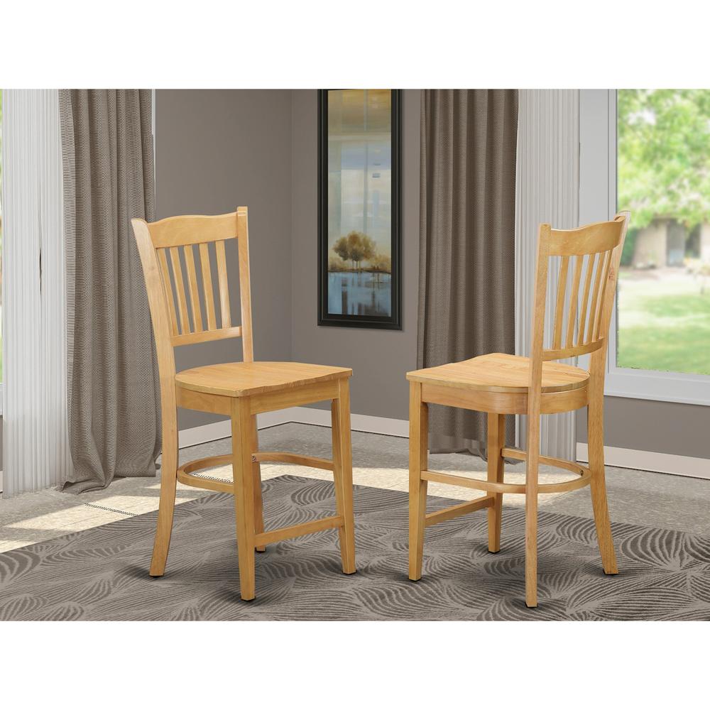 Groton  Counter  Stools  With  Wood  Seat  In  Oak  Finish,  Set  of  2