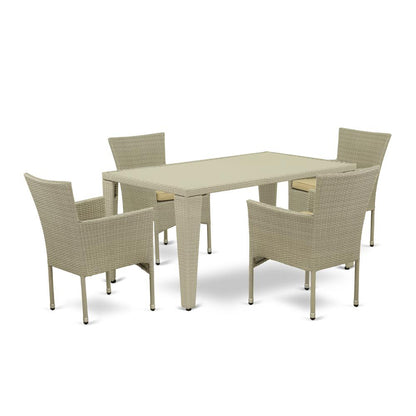 Wicker Patio Set Natural Linen, GUBK5-03A