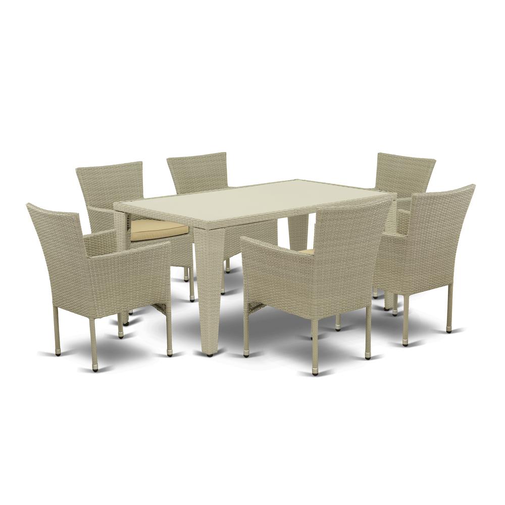 Wicker Patio Set Natural Linen, GUBK7-03A