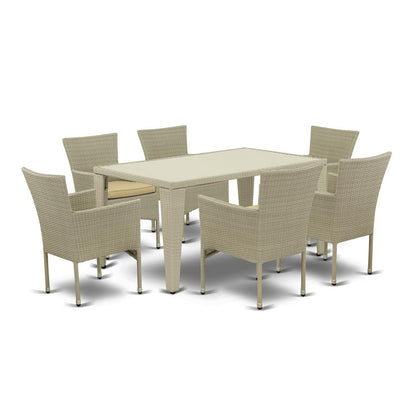 Wicker Patio Set Natural Linen, GUBK7-03A