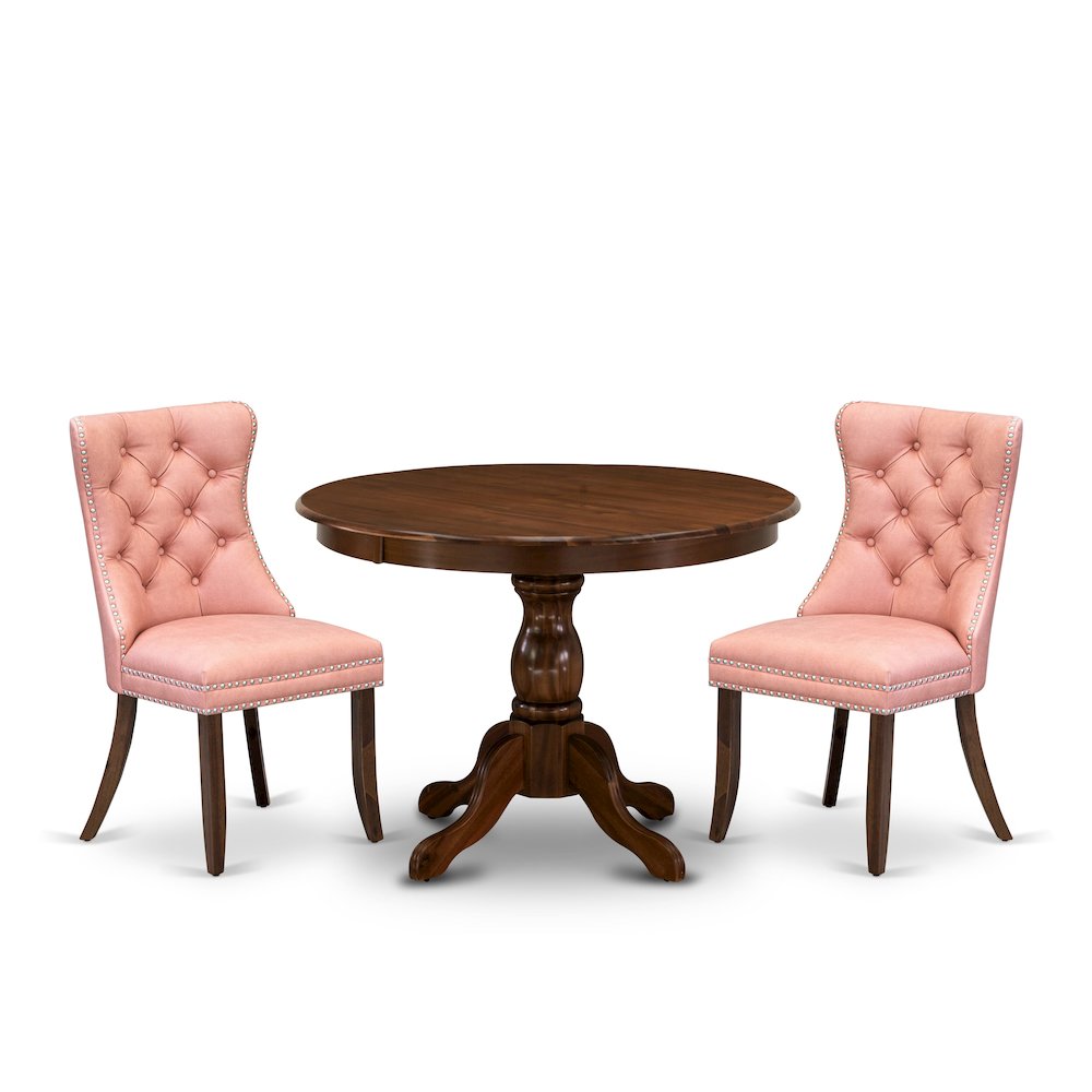 3 Piece Kitchen Table Set Contains a Round Dining Table