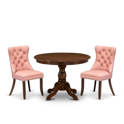 3 Piece Kitchen Table Set Contains a Round Dining Table