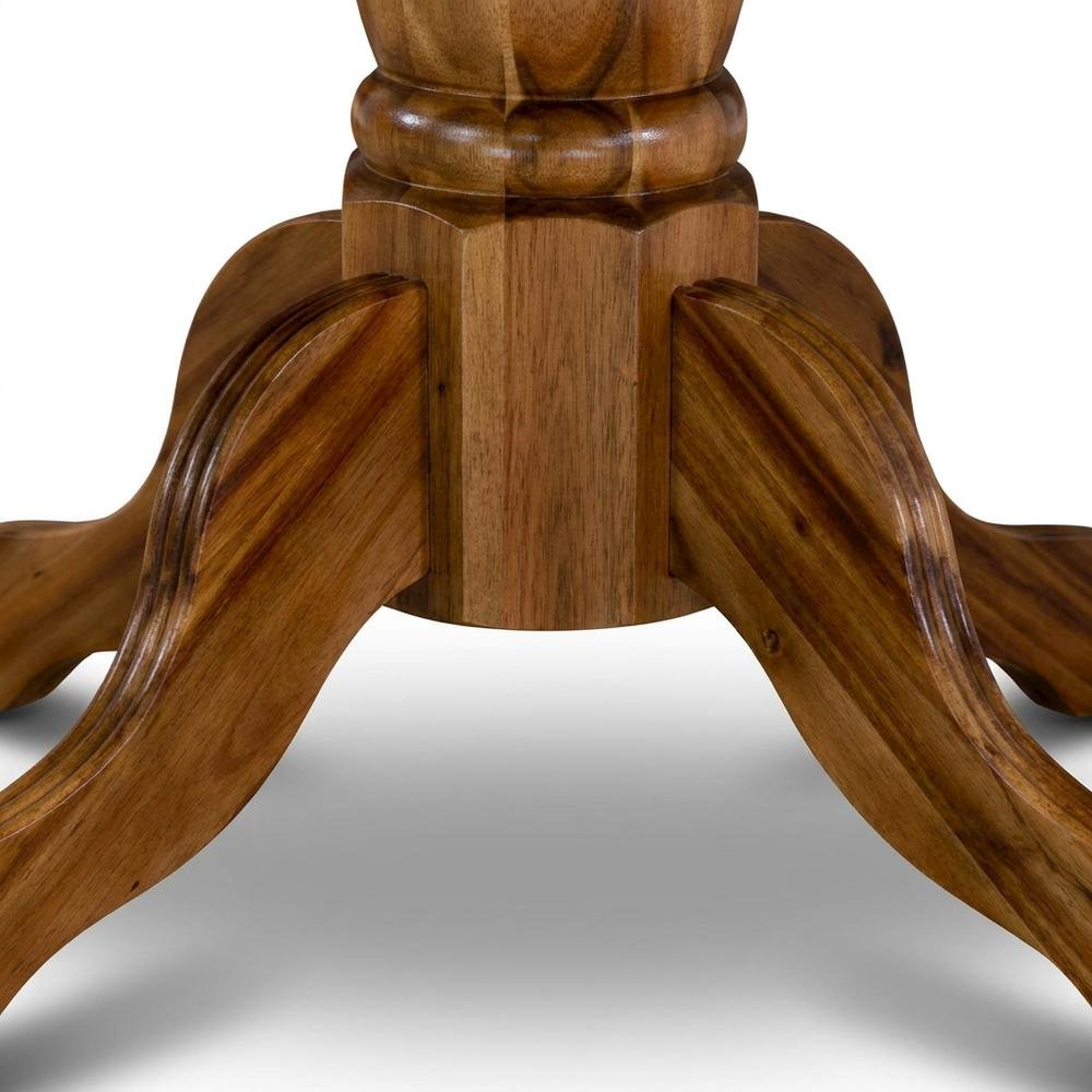 Acacia Wood Round Pedestal Dining Table, Small Dinner Table, Natural