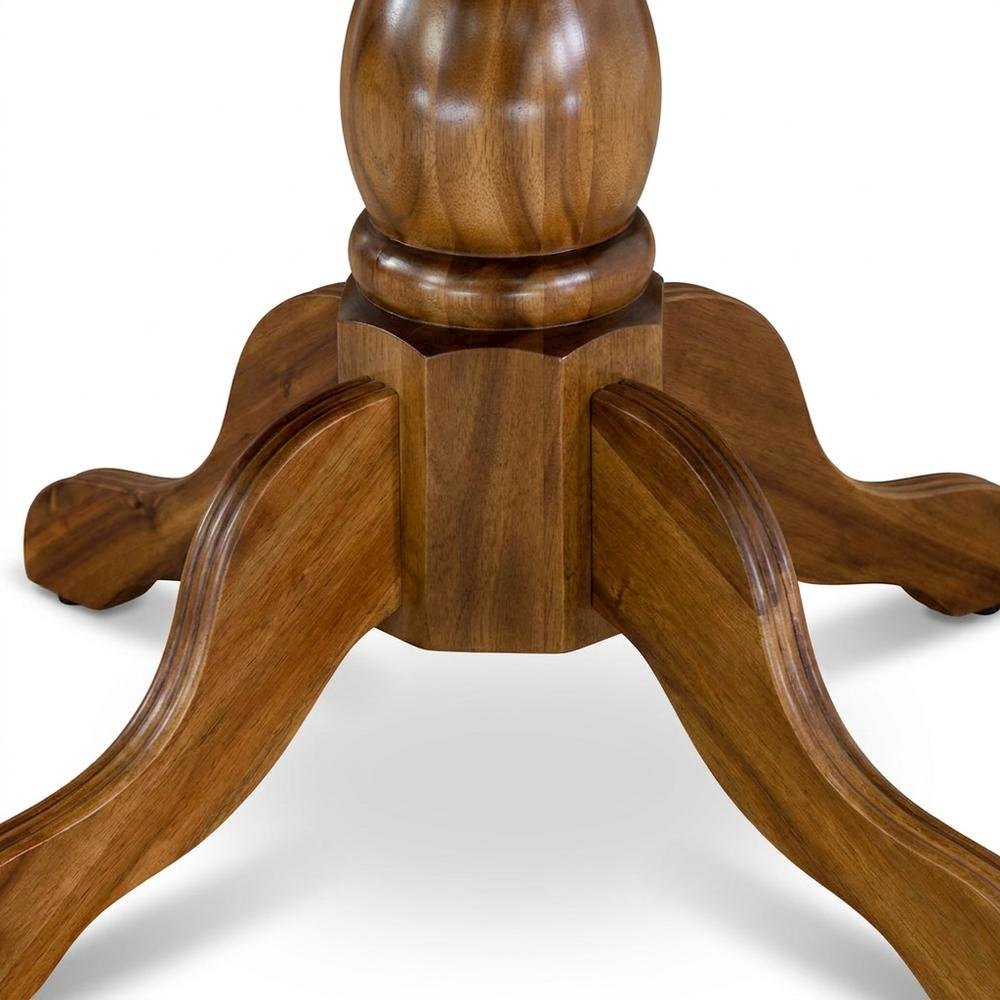 Acacia Wood Round Pedestal Dining Table, Small Dinner Table, Walnut