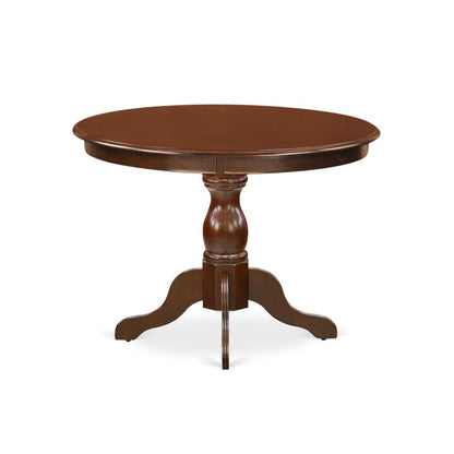 HBDL3-MAH-W - 3-Pc Dining Room Table Set- 2 Kitchen Dining Chairs and Dining Room Table - Wooden Seat and Slatted Chair Back - Mahogany Finish