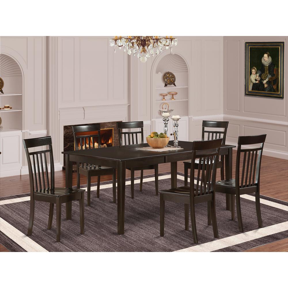 7  PC  Dining  room  set-Table  with  Leaf  together  with  6  Dining  Chairs.