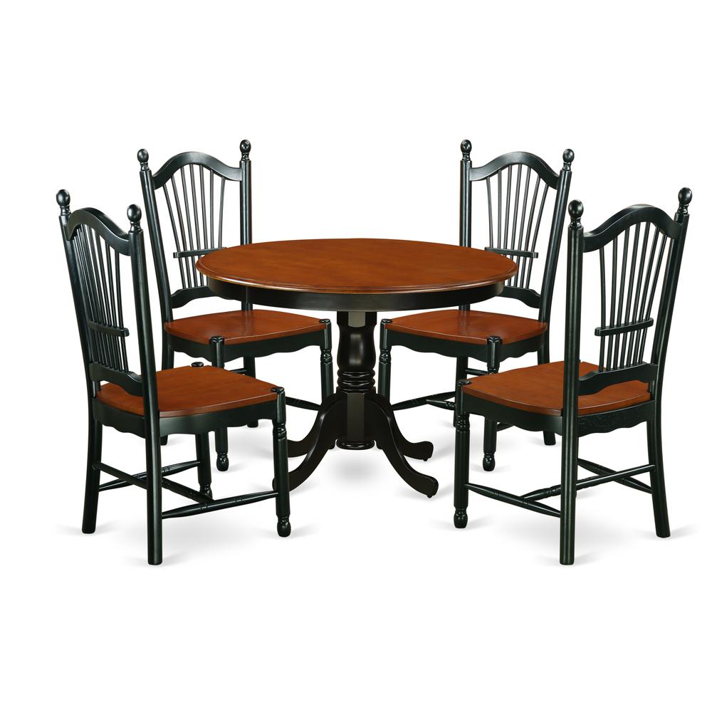 Dining Room Set Black & Cherry, HLDO5-BCH-W