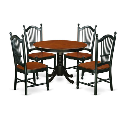 Dining Room Set Black & Cherry, HLDO5-BCH-W