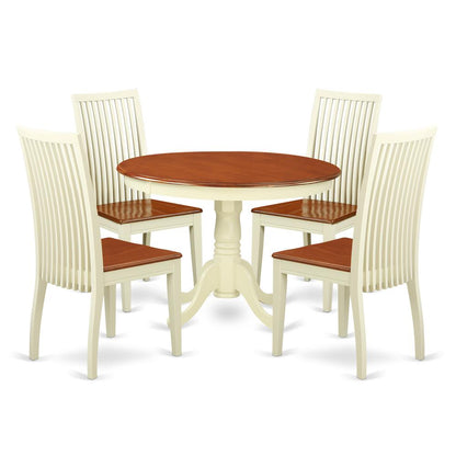 Dining Room Set Buttermilk & Cherry, HLIP5-BMK-W