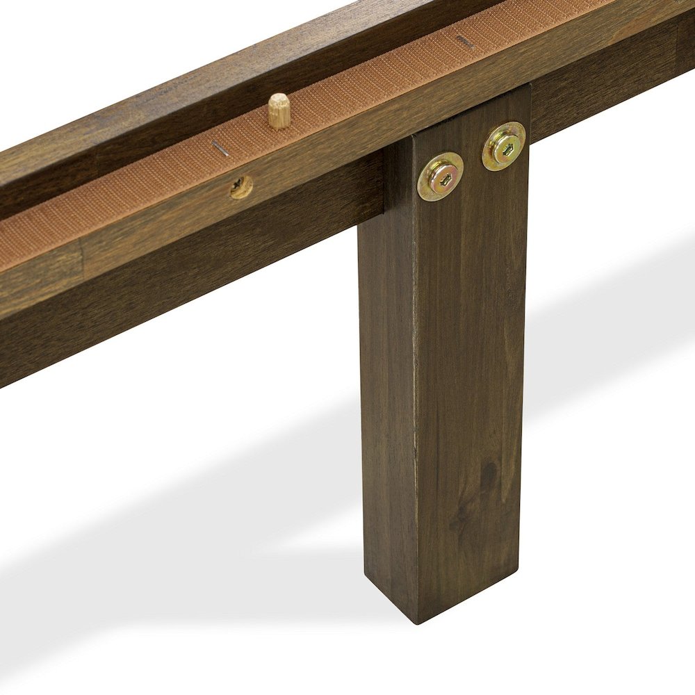 King Size Platform Bed with 4 Legs and 2 Extra Center Legs - Walnut Finish