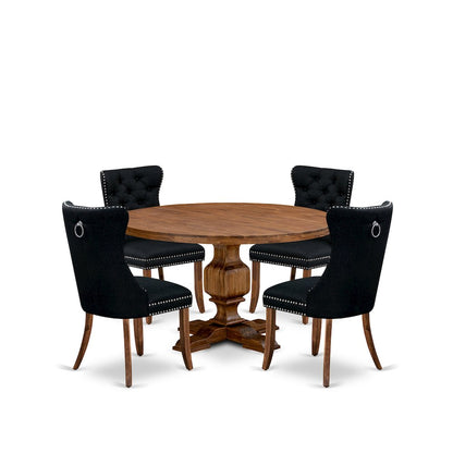 5-Piece Dining Table Set In Black Color