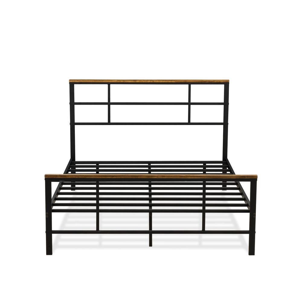 Ingram Full Size Bed with 7 Metal Legs - Lavish Bed in Powder Coating Black Color