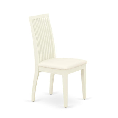 CAIP5-LWH-C 5Pc Dining Set Includes a Rectangle Dinette Table and Four Linen seat Dining Chairs, Linen White Finish