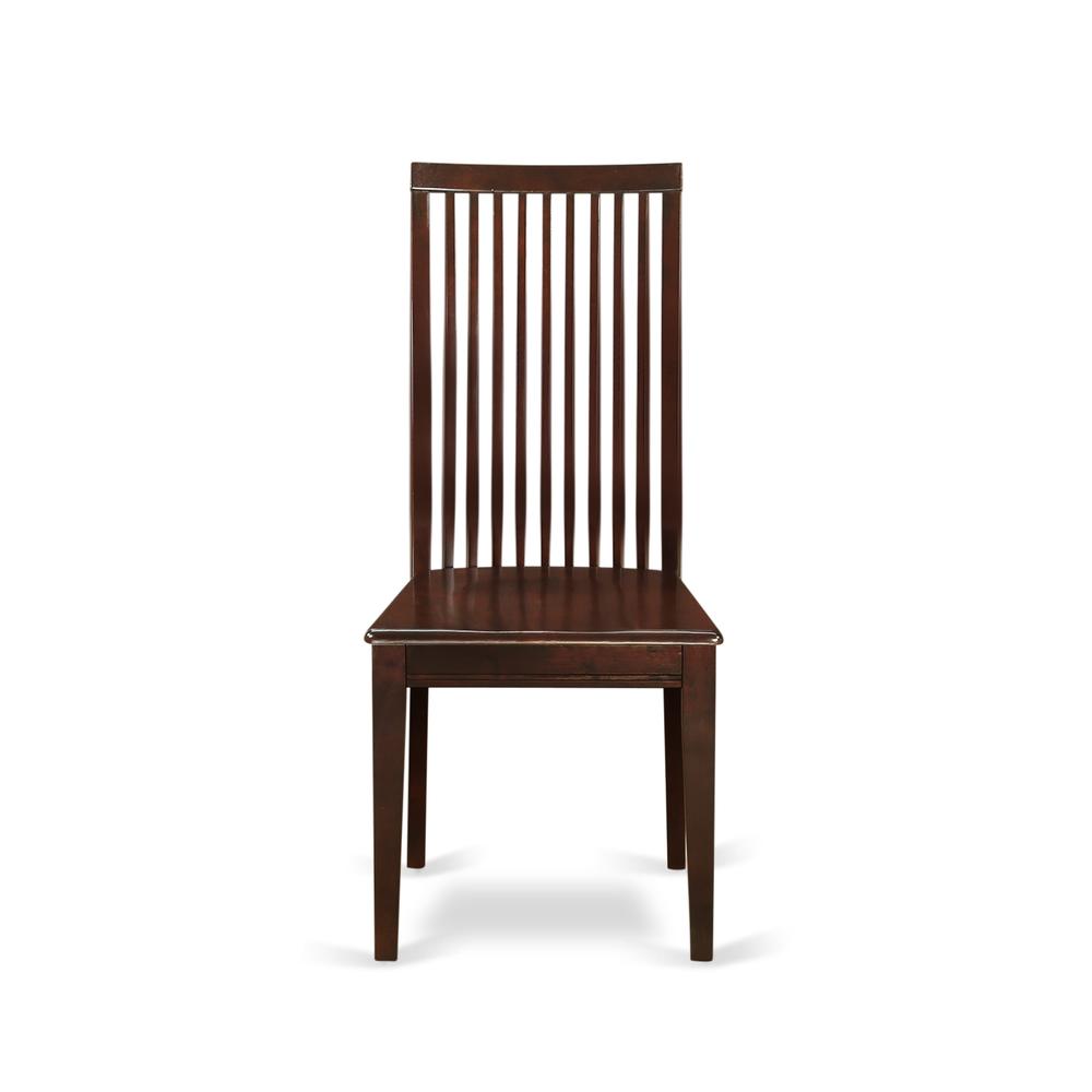 AMIP3-MAH-W 3 Piece Dining Table Set - 1 Pedestal Table and 2 Mahogany Dining Chairs - Mahogany Finish