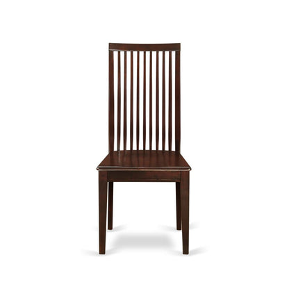 AMIP3-MAH-W 3 Piece Dining Table Set - 1 Pedestal Table and 2 Mahogany Dining Chairs - Mahogany Finish