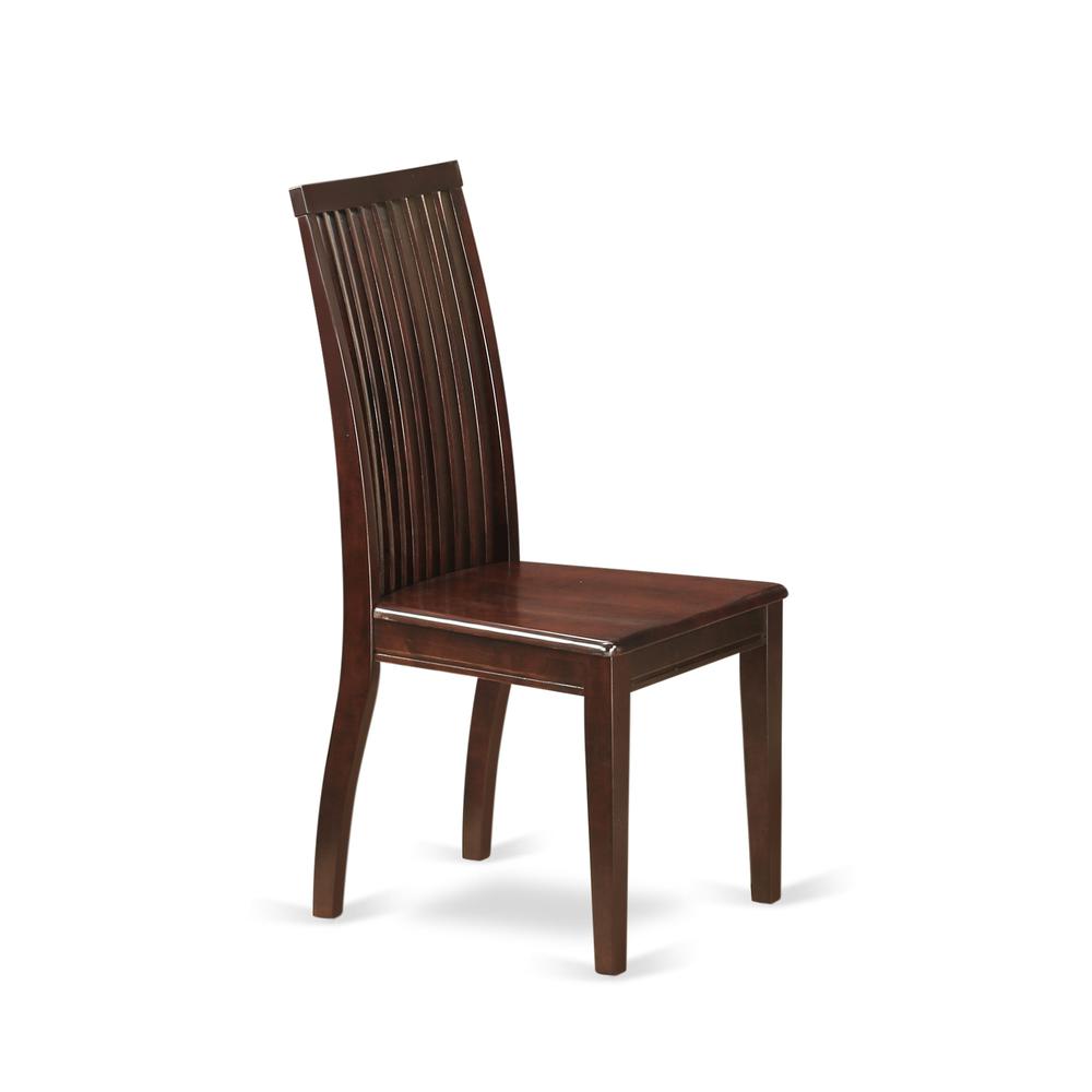 AMIP3-MAH-W 3 Piece Dining Table Set - 1 Pedestal Table and 2 Mahogany Dining Chairs - Mahogany Finish
