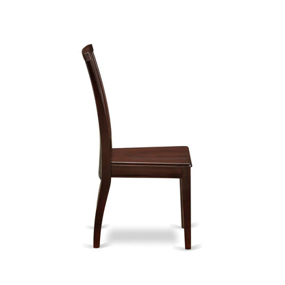 AMIP3-MAH-W 3 Piece Dining Table Set - 1 Pedestal Table and 2 Mahogany Dining Chairs - Mahogany Finish
