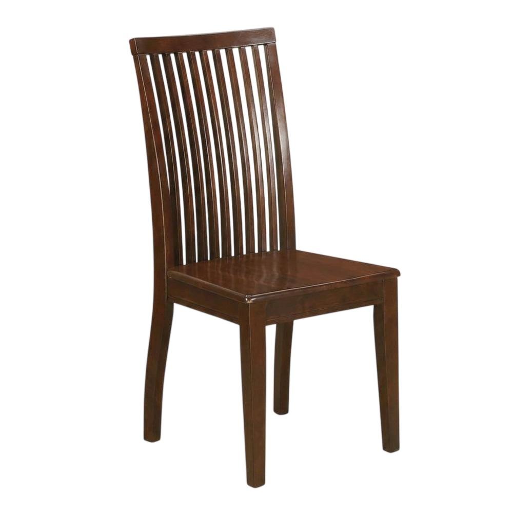 Mahogany Wood Dining Chair with High Back Slat Design for Kitchen Table, Set of 2