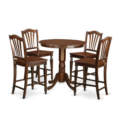 Counter Height Dining Room Table Set for 4 with Round Table and Stools