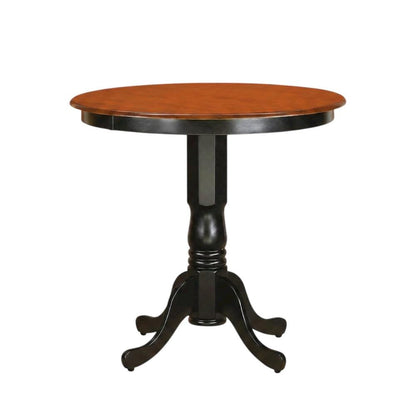 Solid Wood Round Counter Height Pub Table with Pedestal Base